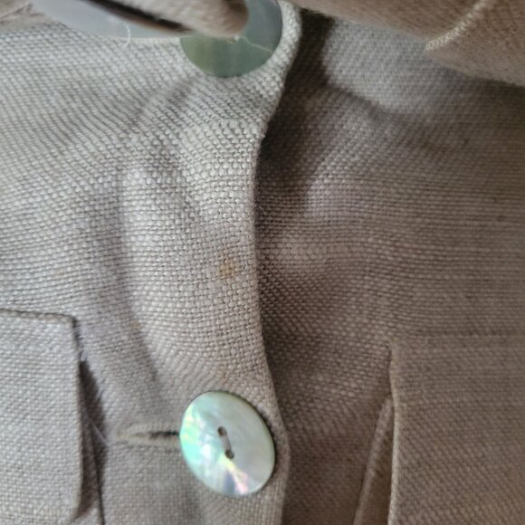 Ben & Elle New York Womens Linen Suit Set With Mother Of Pearl Buttons Size 4 - Picture 4 of 7